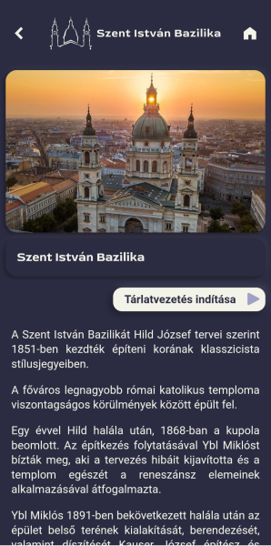 Tárlatvezető applikáción a Szent István Bazilika